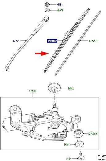 LAND ROVER RANGE ROVER L322 Galinis valytuvo ašmenys LR012047 Naujas originalus