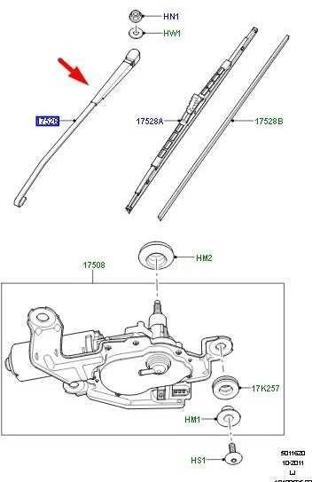 LAND ROVER RANGE ROVER L322 galinių durelių lango valytuvo svirtis originali LR012046