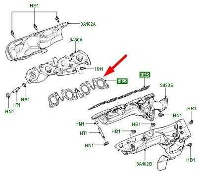LAND ROVER RANGE ROVER L322 Išmetimo kolektoriaus tarpiklis 1420910 Naujas originalus