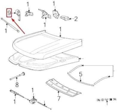 Land Rover Range Rover L322 Priekinio Gaubto Atleidimo Rankena Originalus LR008372