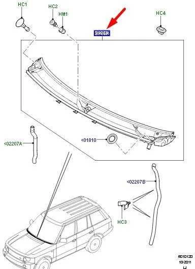 Land Rover Range Rover L322 Priekinio Valytuvo Gaubto Apdaila Originalus LR022997
