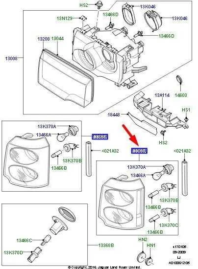 Land Rover Range Rover L322 Priekinis Rodiklis EU Originalus XBD000053