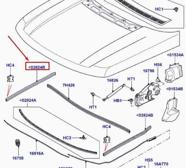 LAND ROVER RANGE ROVER L322 variklio gaubto išorinis šoninis sandariklis originalus LR012017