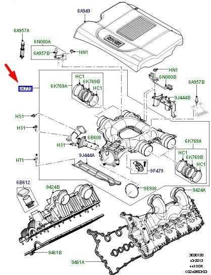 LAND ROVER RANGE ROVER L405 Įsiurbimo kolektoriaus vamzdis LR092851 Naujas originalus