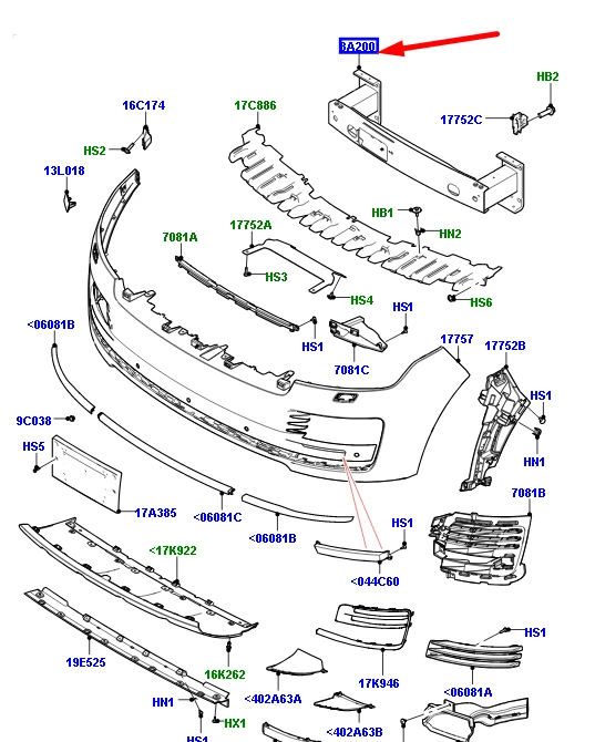 Land Rover Range Rover Sport Priekinis Sustiprinimo Strypas Originalus LR128131