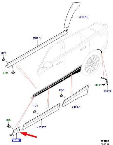 Land Rover Range Rover Velar L560 2017 Moulding Fender Originalus LR123092