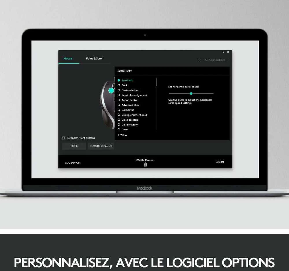 Logitech M500 Advanced Laidinė pelė, USB Type-A, Optinė, 4000 DPI, Juoda