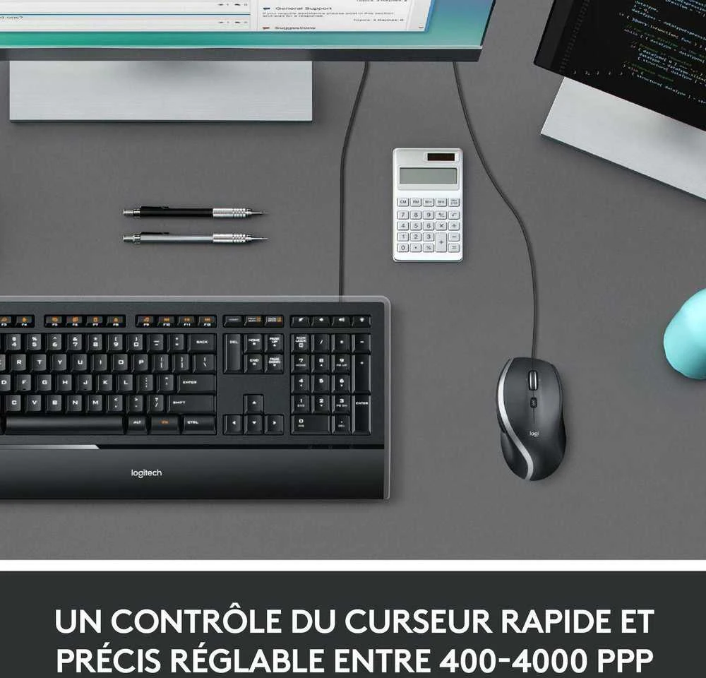 Logitech M500 Advanced Laidinė pelė, USB Type-A, Optinė, 4000 DPI, Juoda