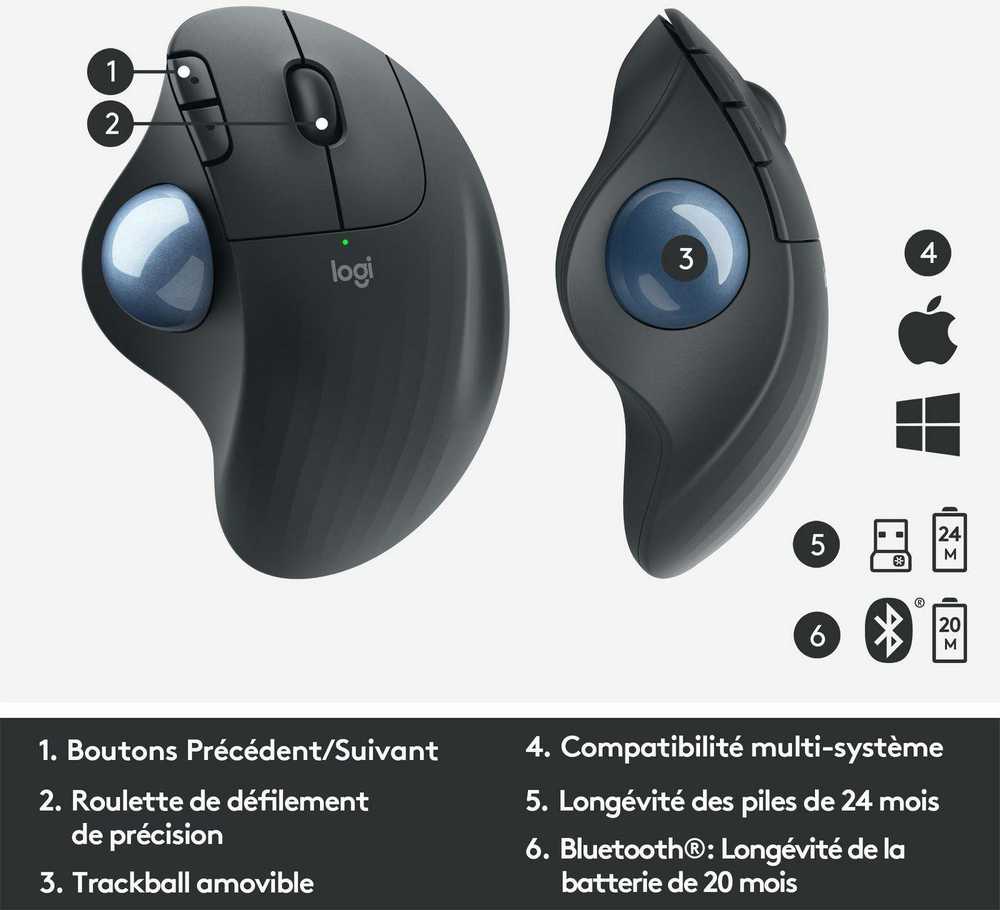 Belaidė Trackball pelė Logitech ERGO M575, juodos spalvos