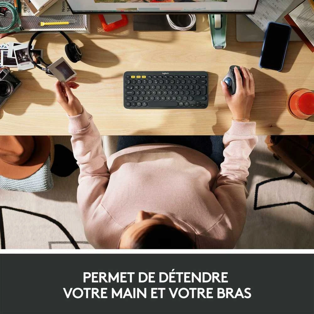 Logitech ERGO M575 Belaidė Trackball pelė, baltos spalvos