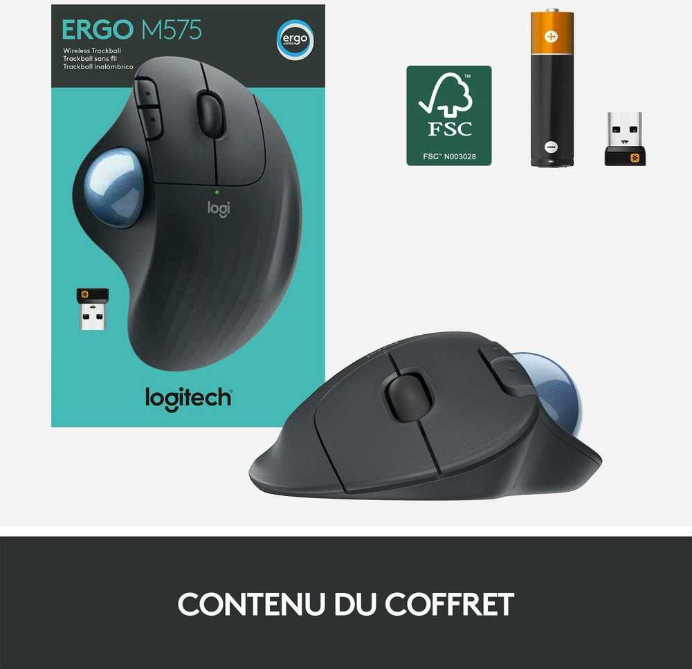 Belaidė Trackball pelė Logitech ERGO M575, juodos spalvos