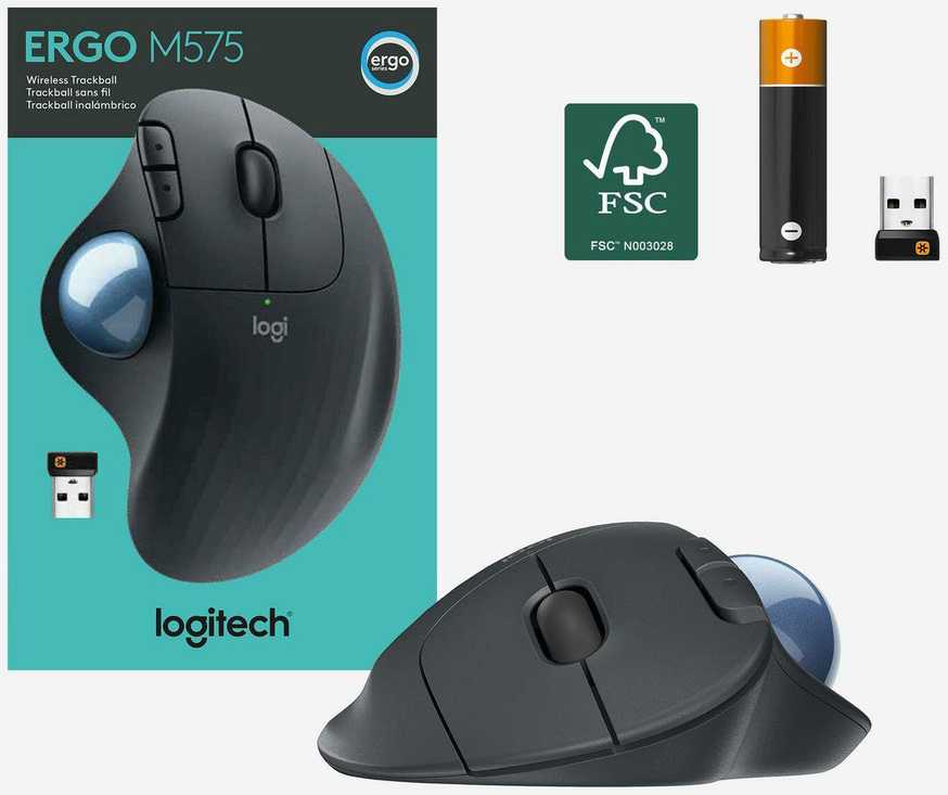 Belaidė Trackball pelė Logitech ERGO M575, juodos spalvos