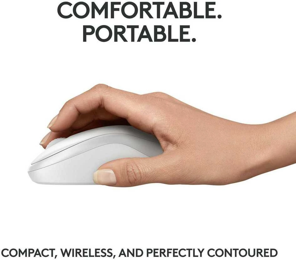 Belaidė pelė Logitech M240 Silent Bluetooth Mouse, baltos spalvos