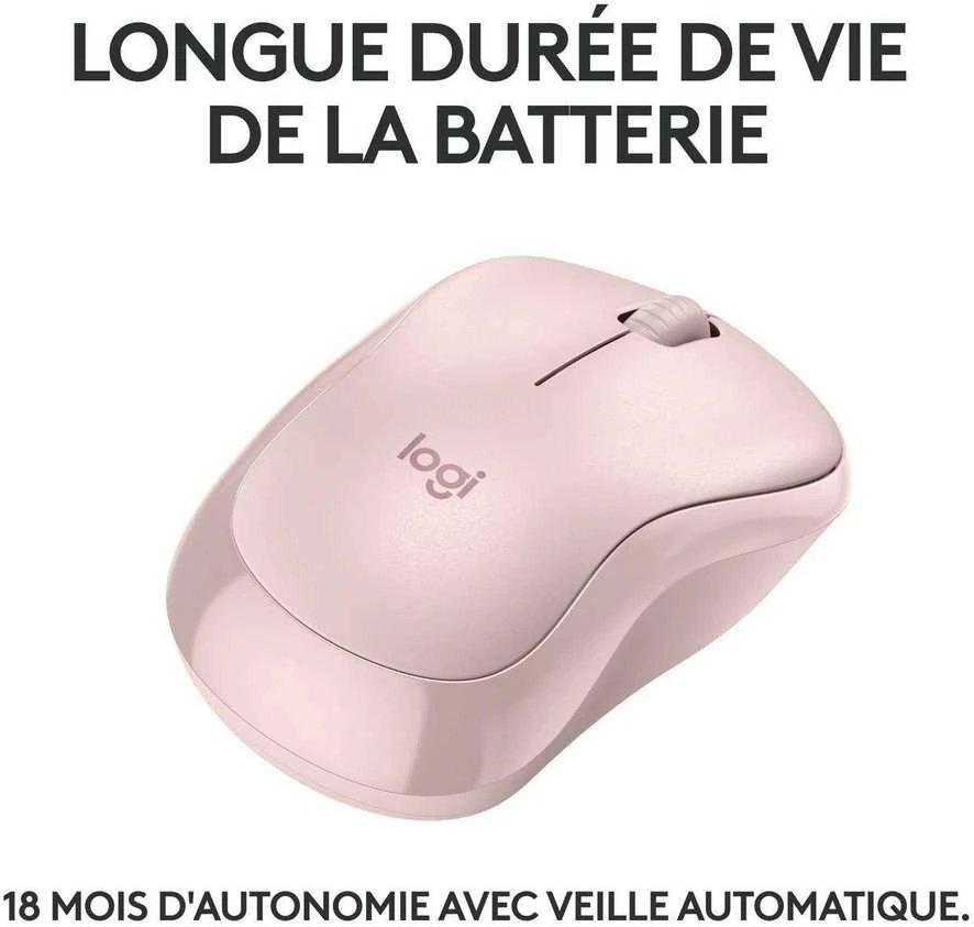 Belaidė pelė Logitech M240 Silent Bluetooth Mouse, rožinės spalvos