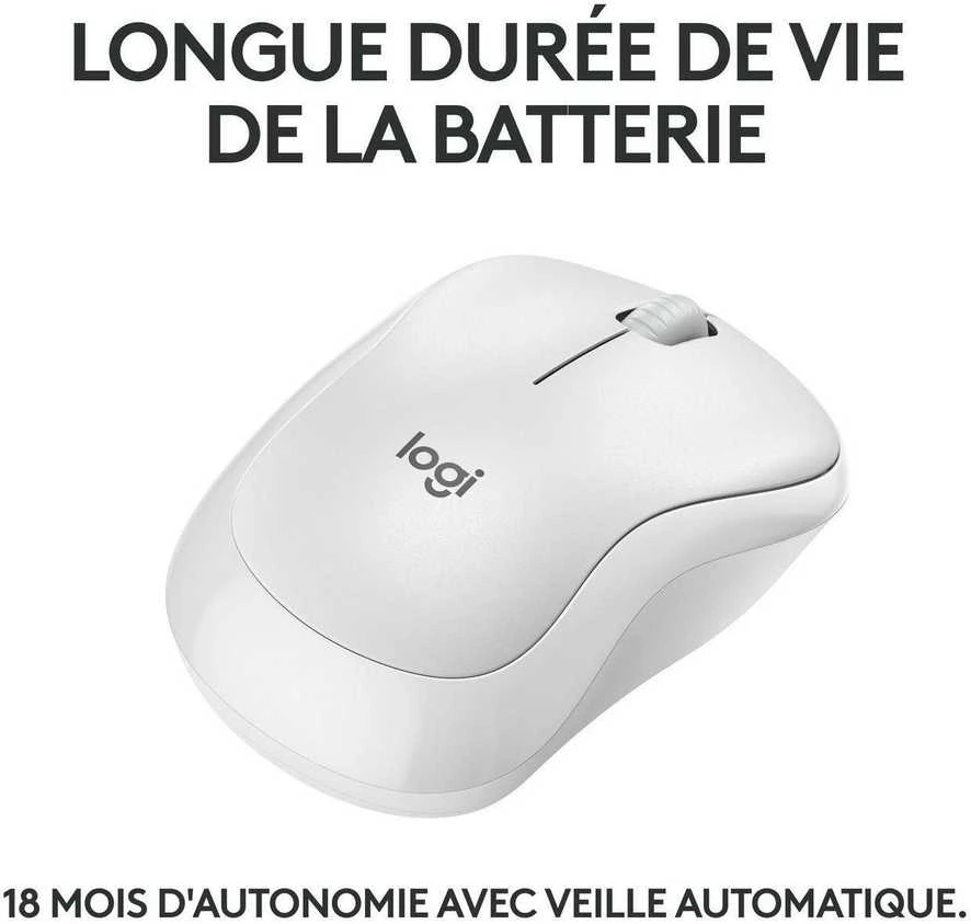 Belaidė pelė Logitech M240 Silent Bluetooth Mouse, baltos spalvos
