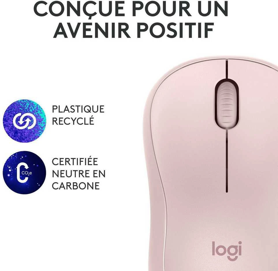 Belaidė pelė Logitech M240 Silent Bluetooth Mouse, rožinės spalvos