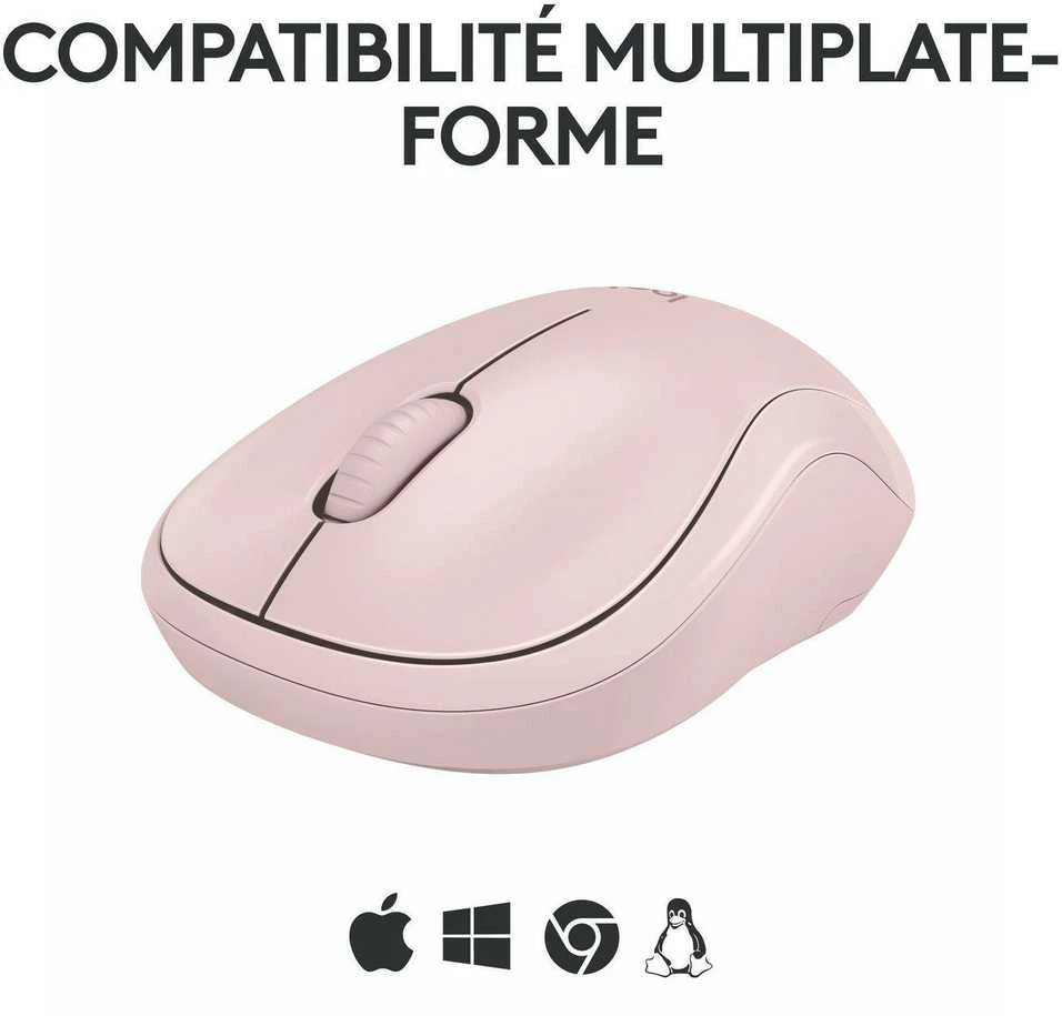 Belaidė pelė Logitech M240 Silent Bluetooth Mouse, rožinės spalvos