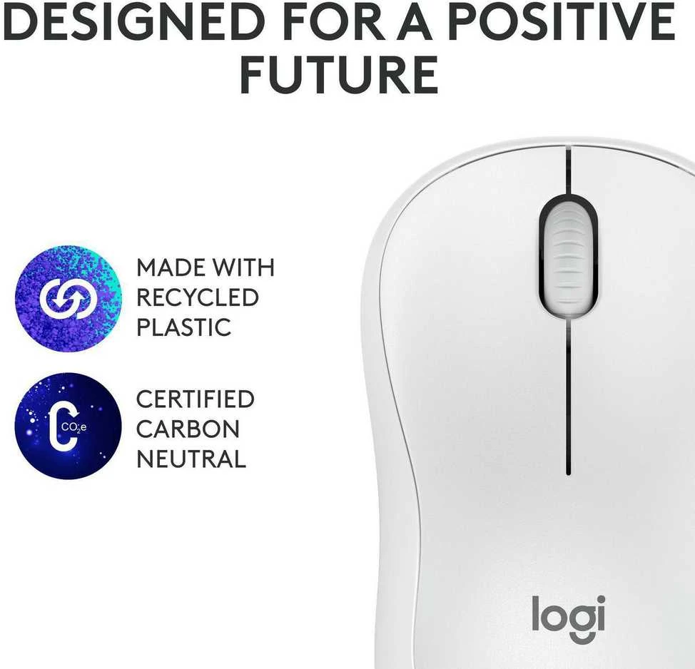 Belaidė pelė Logitech M240 Silent Bluetooth Mouse, baltos spalvos