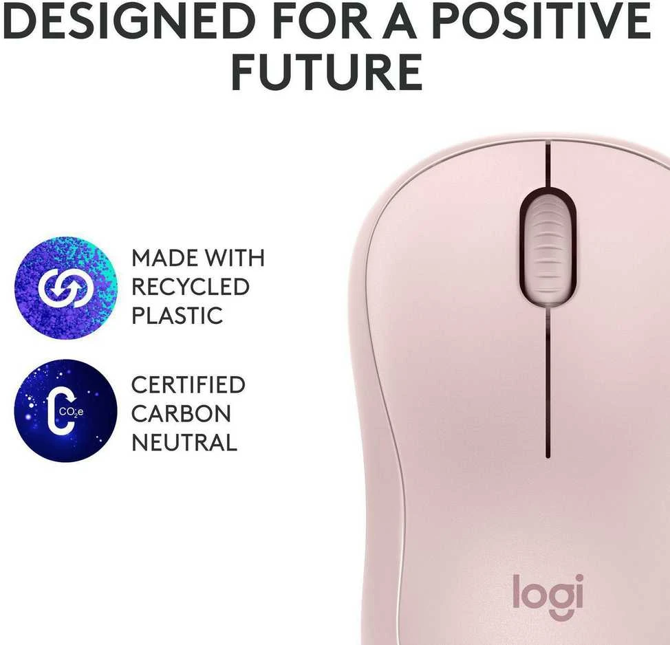 Belaidė pelė Logitech M240 Silent Bluetooth Mouse, rožinės spalvos