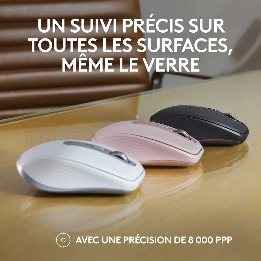 Belaidė pelė Logitech MX Anywhere 3S, rožinės spalvos