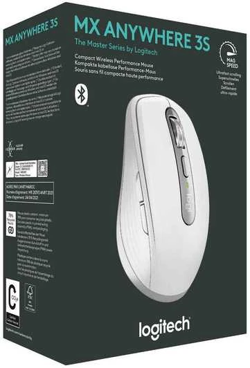 Belaidė pelė Logitech MX Anywhere 3S, šviesiai pilkos spalvos