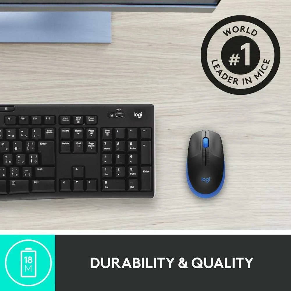 Belaidė pelė Logitech M190, mėlynos spalvos