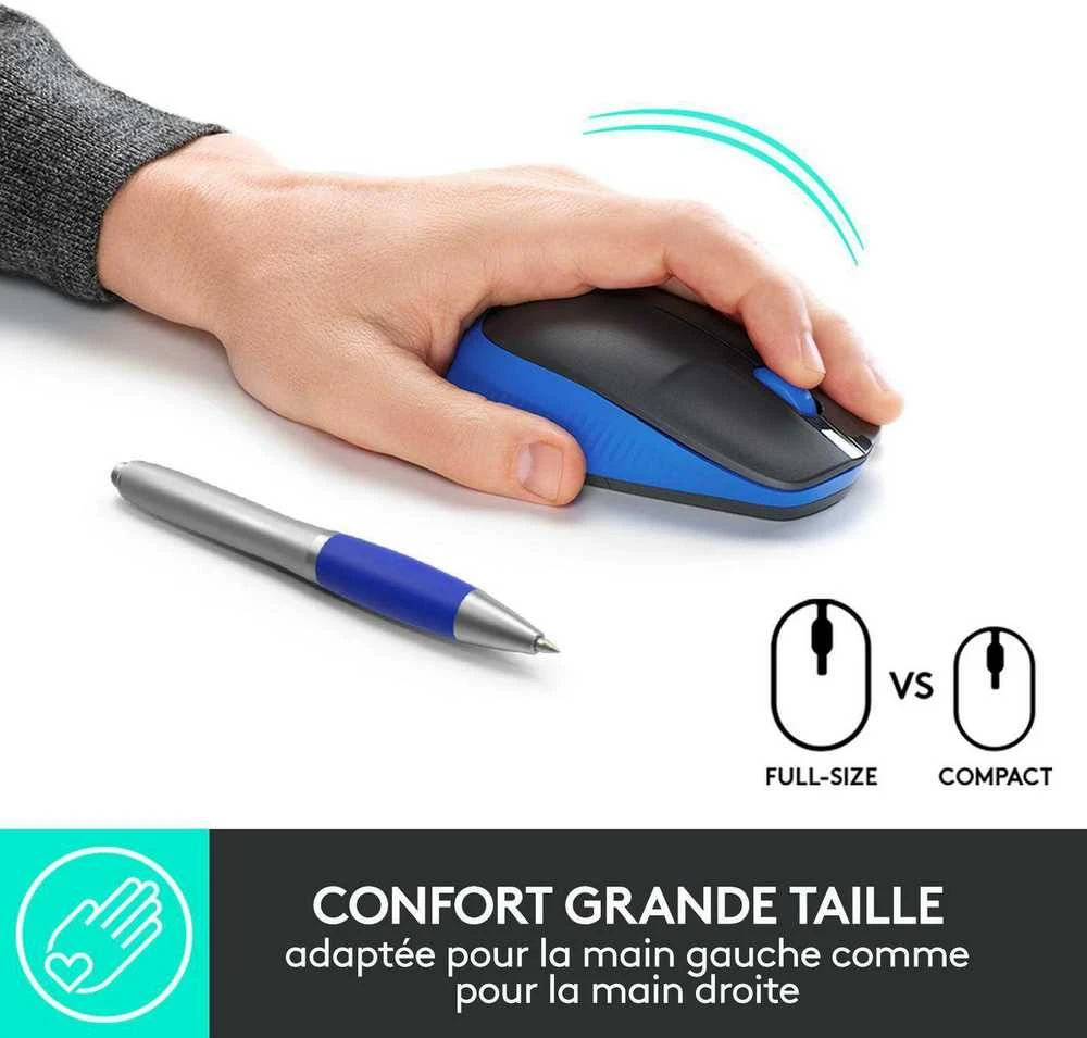 Belaidė pelė Logitech M190, mėlynos spalvos