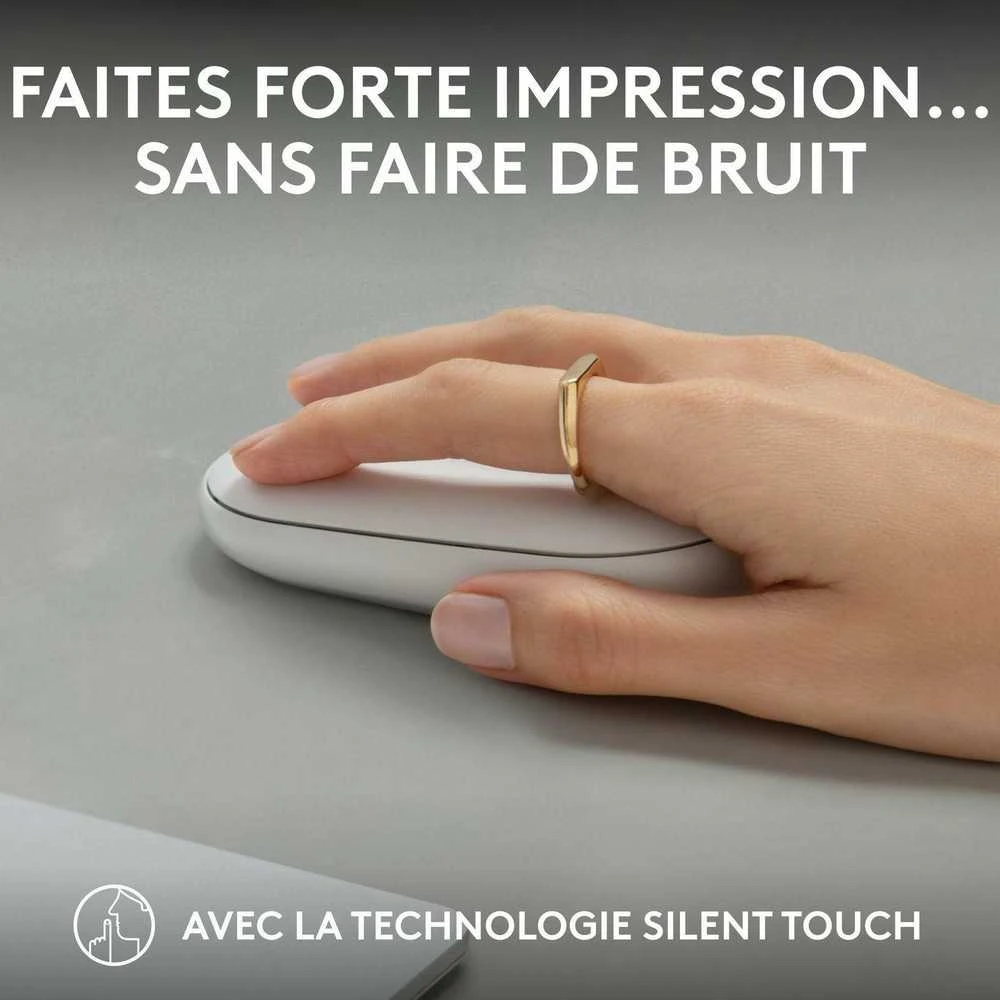Belaidė pelė Logitech Pebble Mouse 2 M350s, Balta