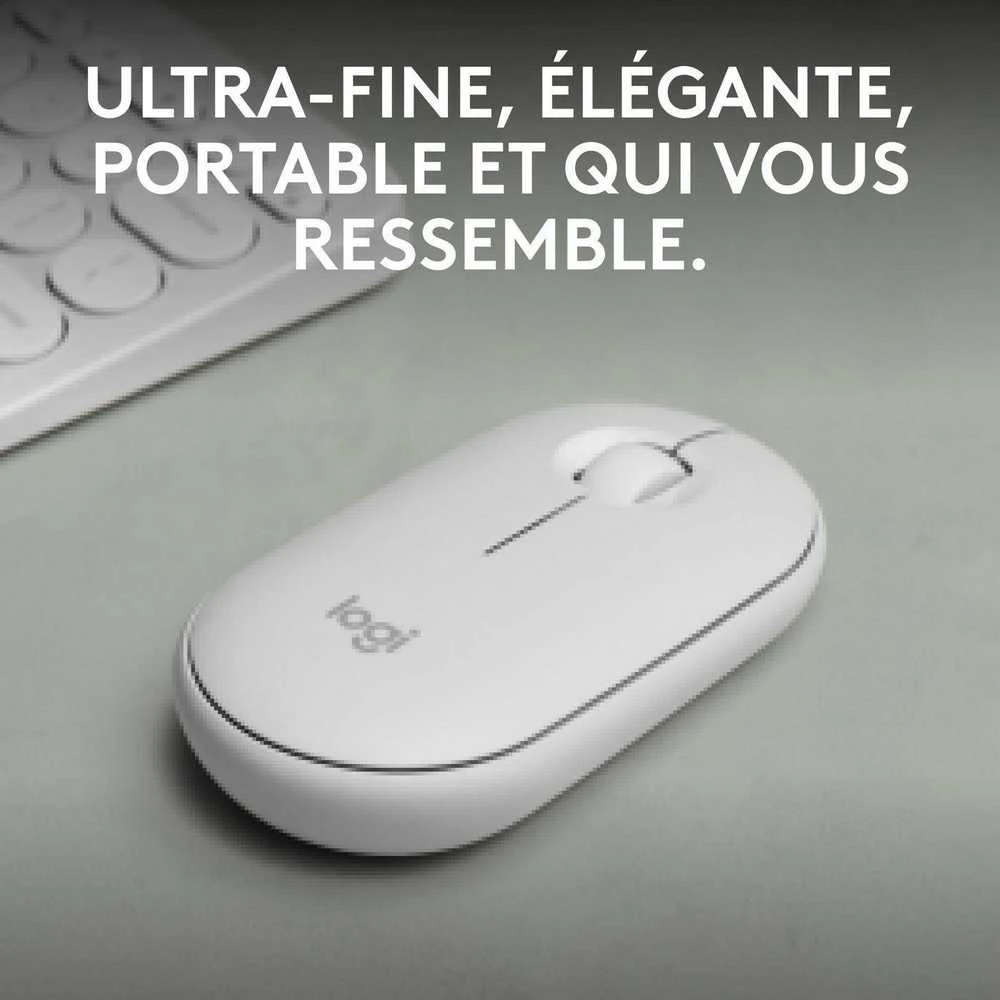 Belaidė pelė Logitech Pebble Mouse 2 M350s, Balta