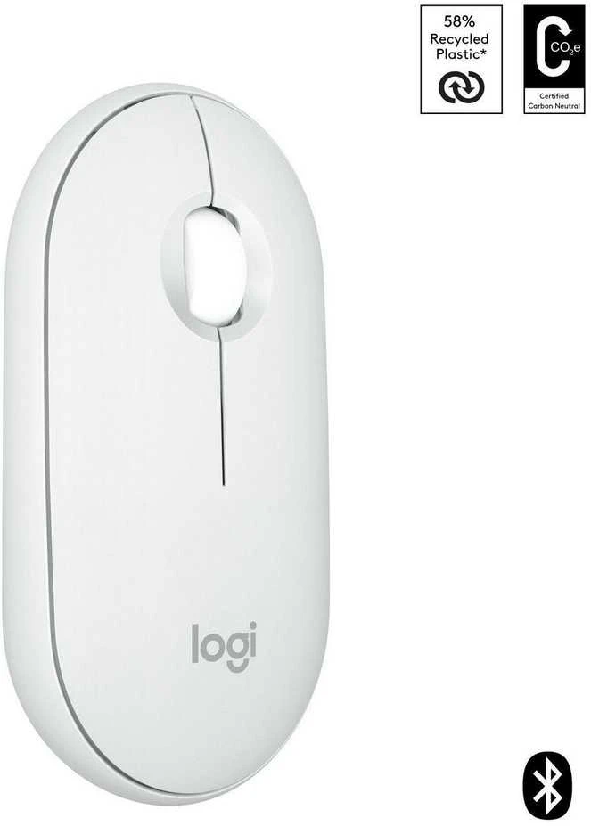 Belaidė pelė Logitech Pebble Mouse 2 M350s, Balta