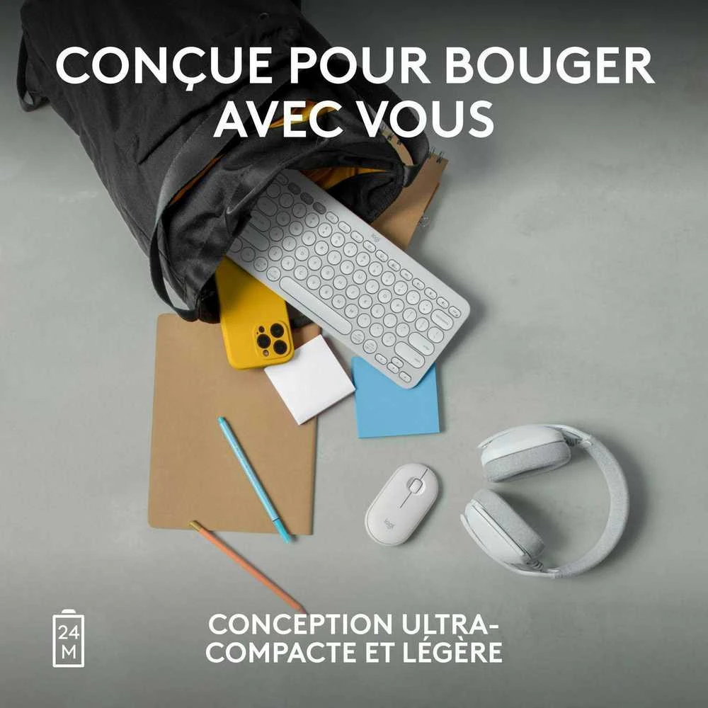 Belaidė pelė Logitech Pebble Mouse 2 M350s, Balta