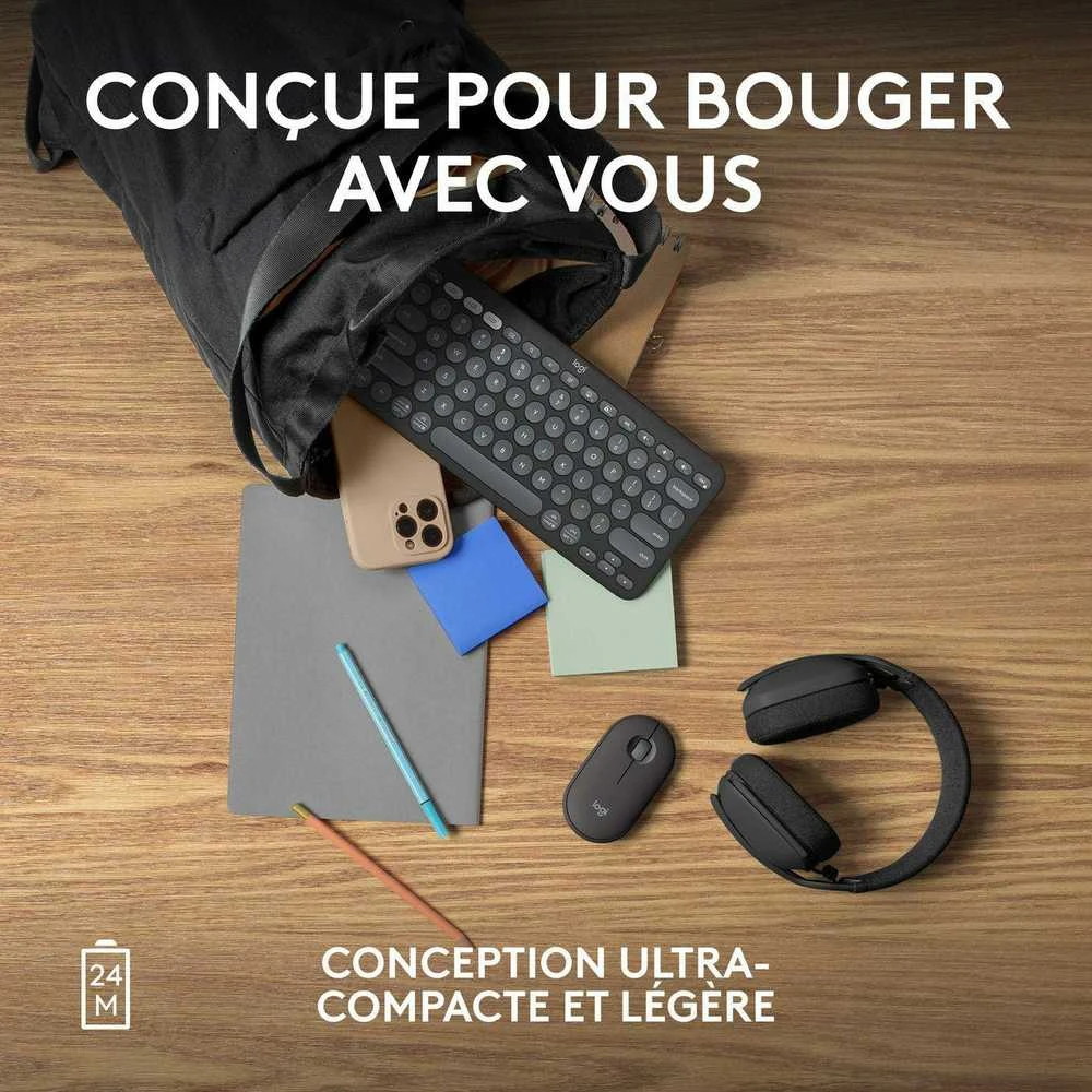 Belaidė pelė Logitech Pebble Mouse 2 M350s, Juoda