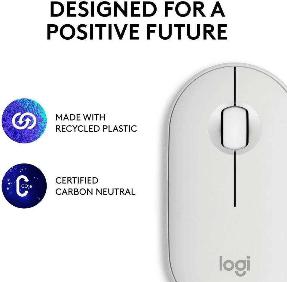 Belaidė pelė Logitech Pebble Mouse 2 M350s, Balta