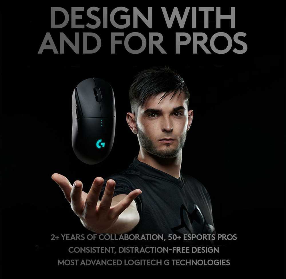Belaidė žaidimų pelė Logitech G Pro, juodos spalvos (‎910-005272)