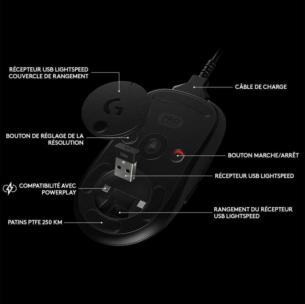 Belaidė žaidimų pelė Logitech G Pro, juodos spalvos (‎910-005272)