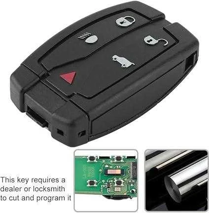 Madezz Automobilinis nuotolinio valdymo raktas, 5 mygtukai, PFC7953 lustas, 434 MHz, skirtas "Land Rover Freelander 2
