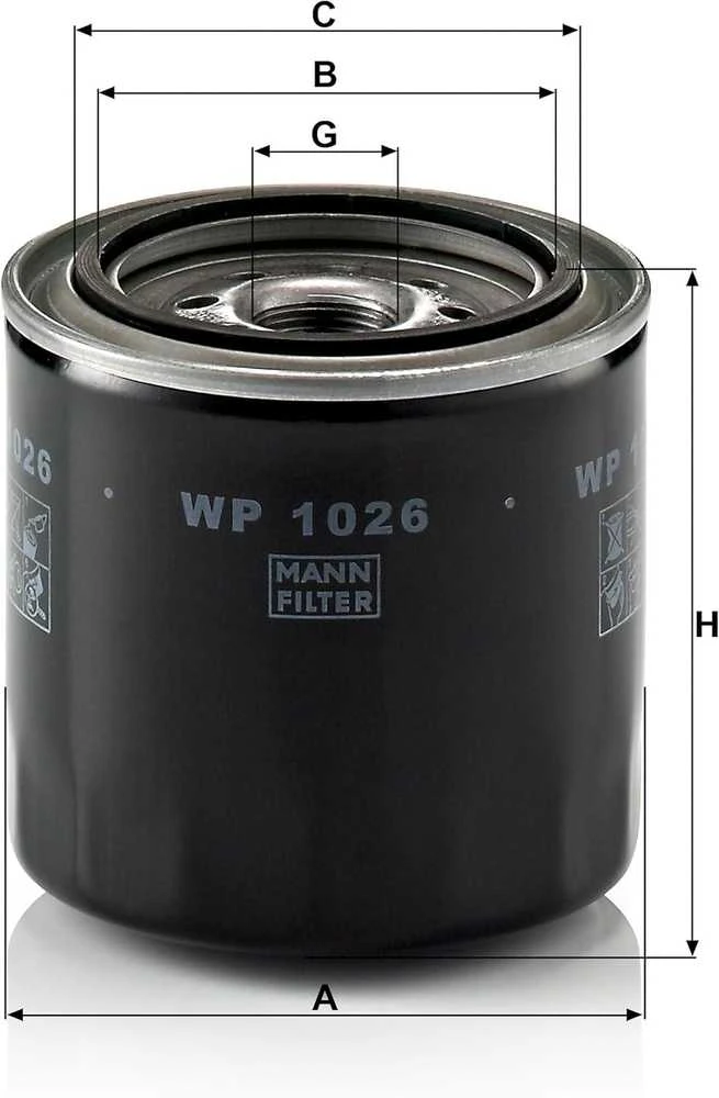 MANN FILTER WP 1026 Alyvos filtras – OE kokybė, juodas, automobiliams ir furgonams