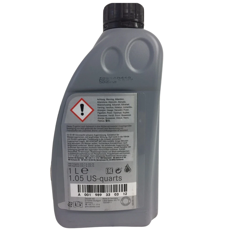"Mercedes-Benz" ašies diferencialo alyva 75w-85 1 litras A001989330309 Originali