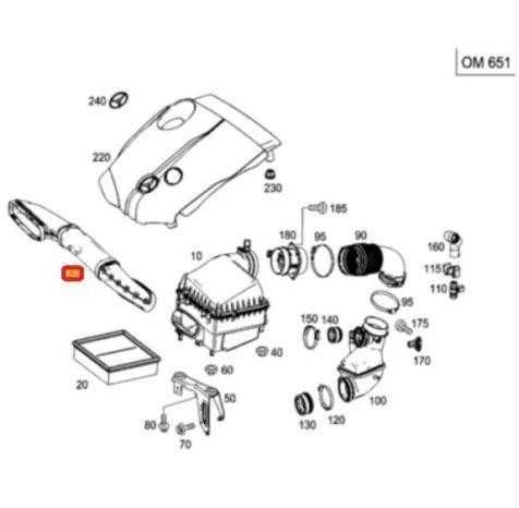 MERCEDES BENZ CLA 200 CDI Oro įsiurbimo žarna 2013-2019 Originalus A6510900000