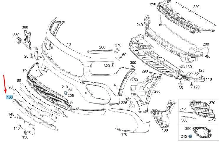 Mercedes Benz GLB 180 Priekinio Bamperio Apatinė Apdailos Juosta Originalus A2478854003