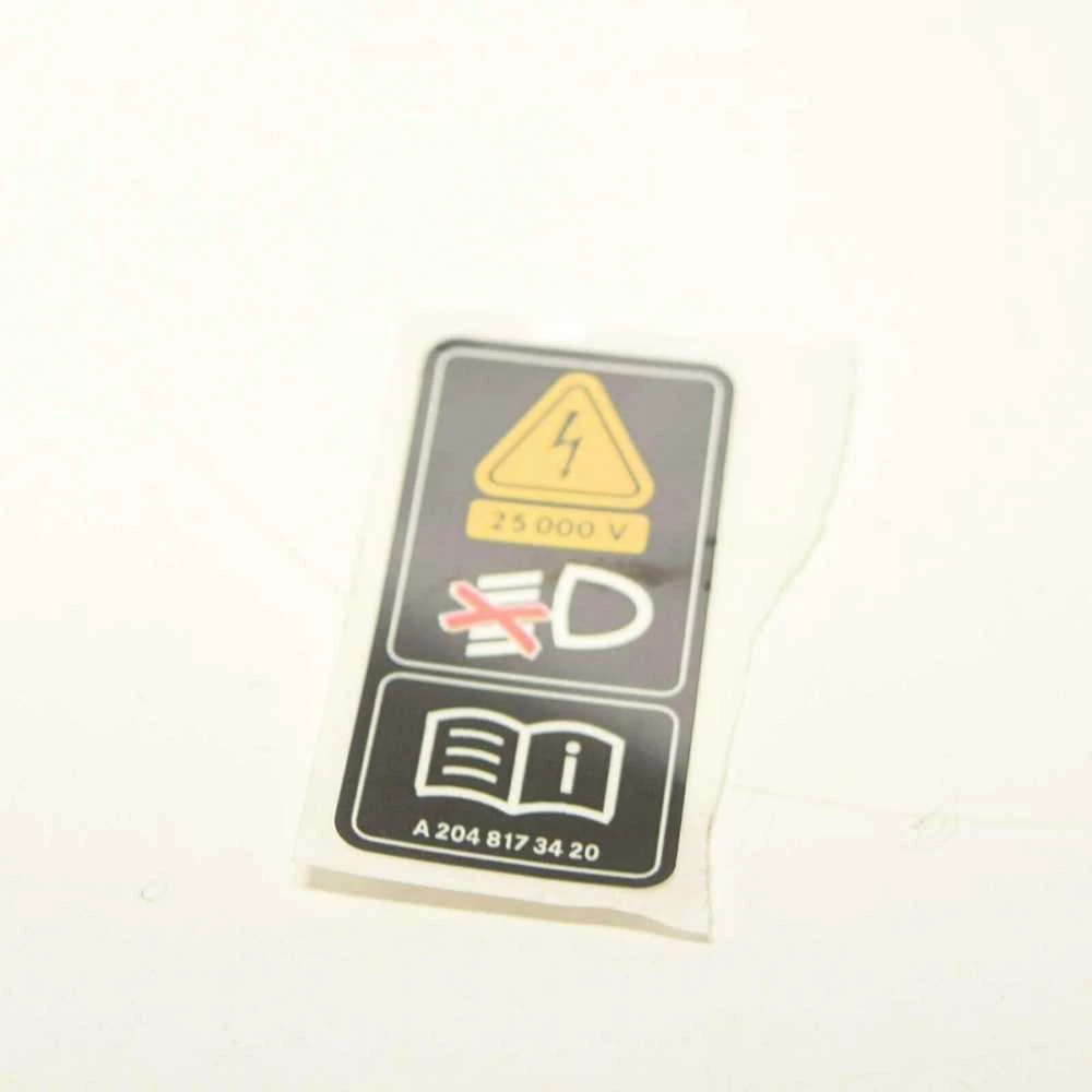 Mercedes Benz MB CLA C117 Xenon šviesos aukštos įtampos įspėjimo etiketė A2048173420 NAUJA ORIGINALI