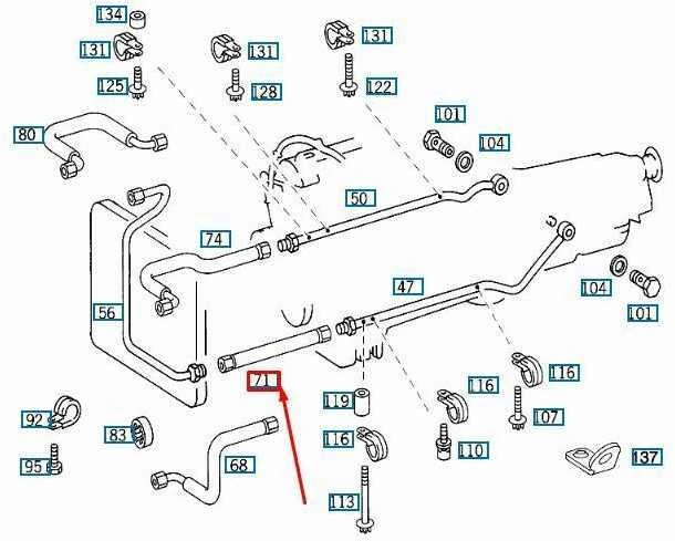 Mercedes Benz MB E W210 Pavarų dėžės į alyvos aušintuvą kairysis žarnelė A0199978482 NAUJA ORIGINALI