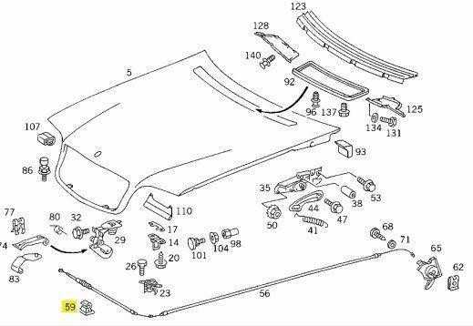 Mercedes Benz Mercedes W203 W211 variklio dangčio atlaisvinimo troso laikiklis originalus A0009950148