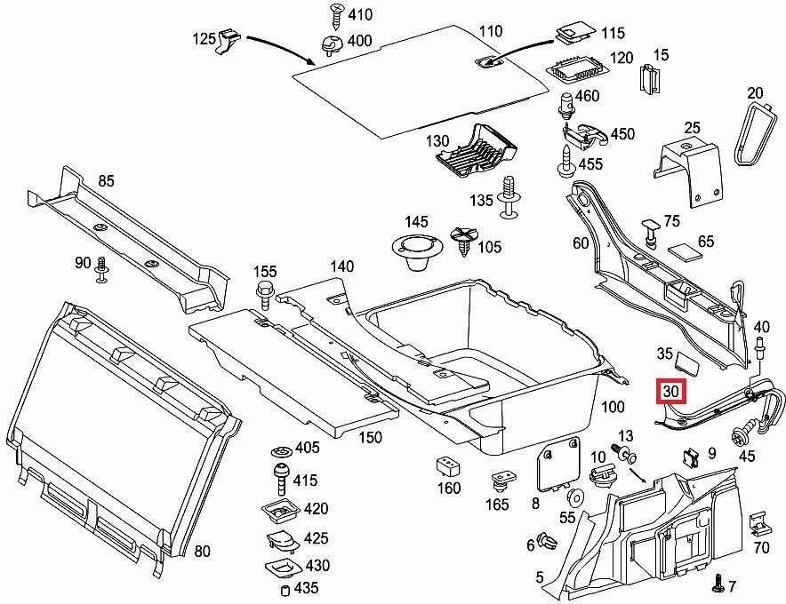 Mercedes Benz "Mercedes W211 E320" interjero užpakalinės viršutinės apdailos dešinysis dangtelis originalus A2116930233