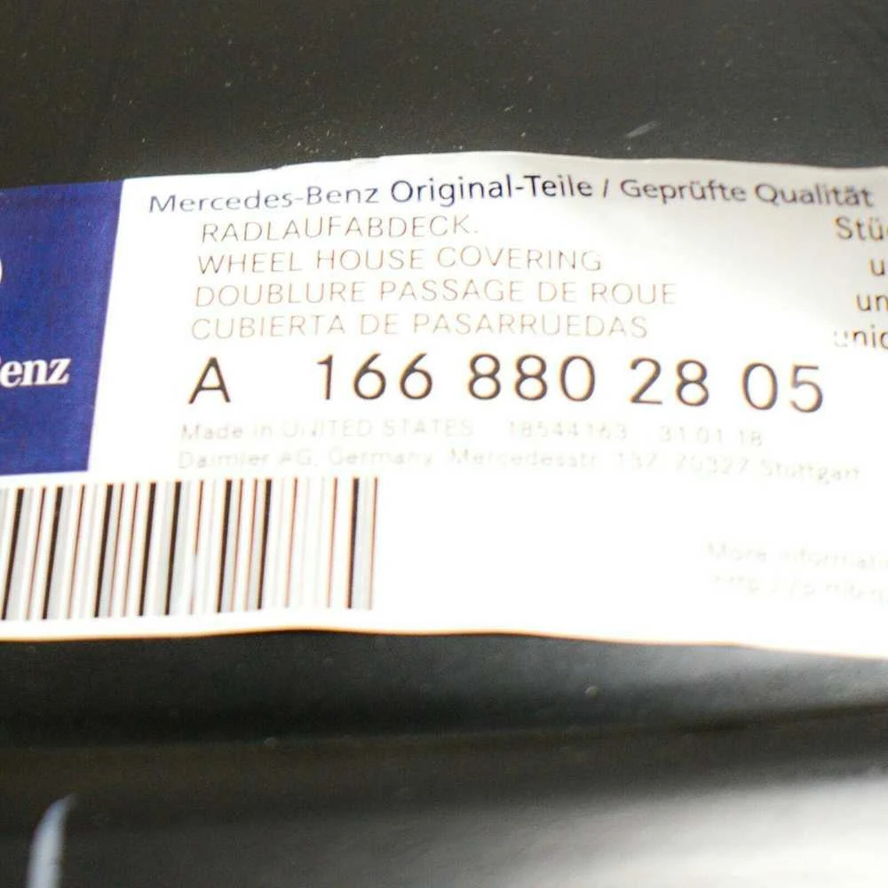 Mercedes-Benz Priekinės Kairės Arkos Įdėklas ML 250 CDI GLE 250 d Originalus A1668802805