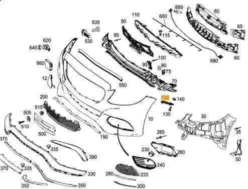 Mercedes-Benz W205 priekinio bamperio dešinysis tvirtinimo bėgis originalus A2058850921