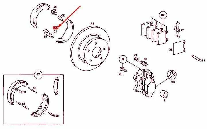 Mercedes Benz Naujas originalus "Mercedes" stovėjimo stabdžio kaištis / stovėjimo kaištis OEM 1084270074