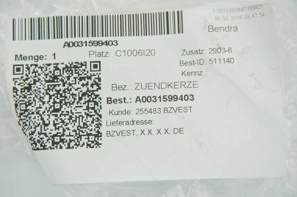 Mercedes Benz 300SE 230 250 280 SL Platininė Uždegimo Žvakė Originalus A0031599403