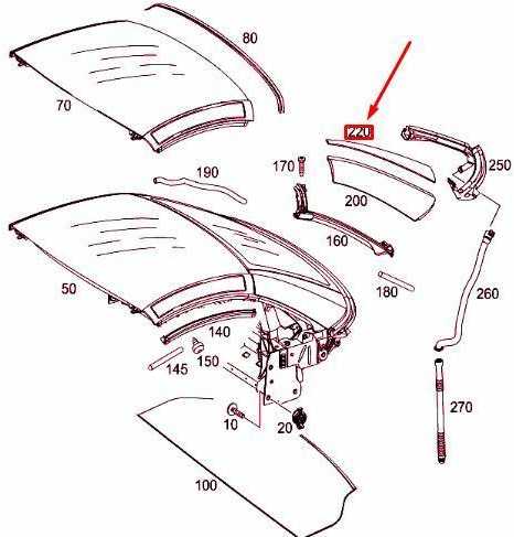Mercedes-Benz R172 kietojo stoglangio apdailos dangtelis, dešinysis originalus A1727950055