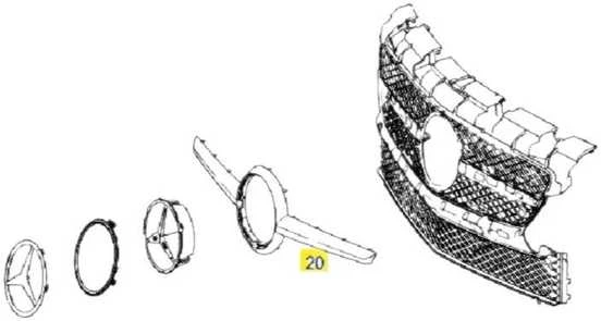 Mercedes-Benz R172 Priekinis bamperis Radiatoriaus grotelių apdaila Originali A17288508239040